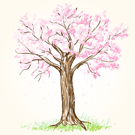 Blooming treeのイラスト素材
