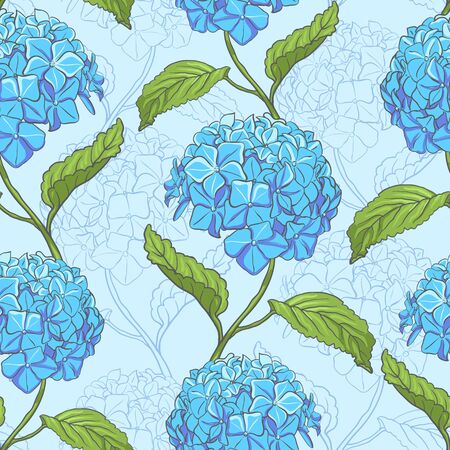 Seamless vintage floral pattern with beautiful hydrangea flowersのイラスト素材