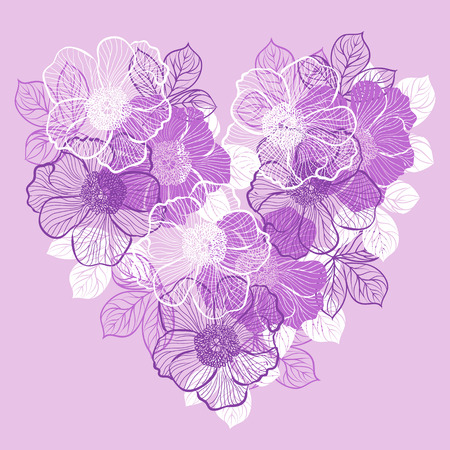 Decorative floral background with flowers of peonyのイラスト素材