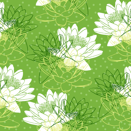 Seamless pattern with water liliesのイラスト素材