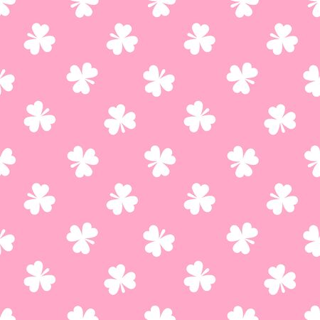 Seamless pattern with cute small three-leaf clover leavesのイラスト素材