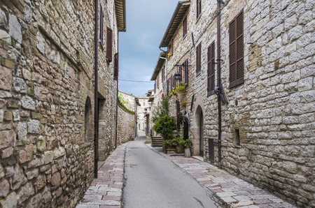 Street in Assisi, Umbria region, Italyの写真素材