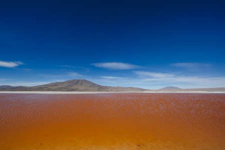 Lake Retba or Lac Rose, north of the Cap Vert peninsula of Senegalの写真素材
