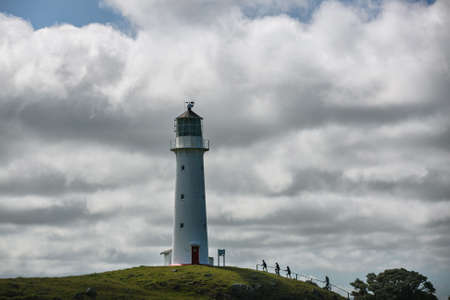 a lighthouse in the fog done with a retro vintageの写真素材