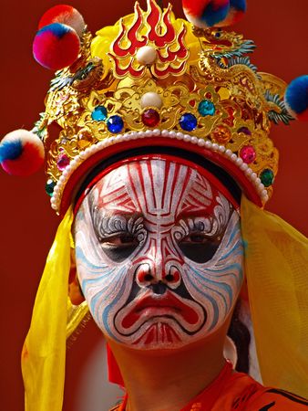 Taiwanese religion facial mask-like makeupの写真素材