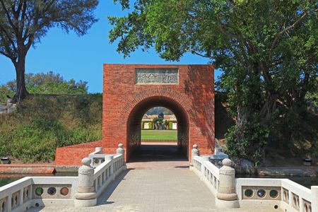 Eternal Golden Castle which is located in Tainan City, Taiwanの写真素材