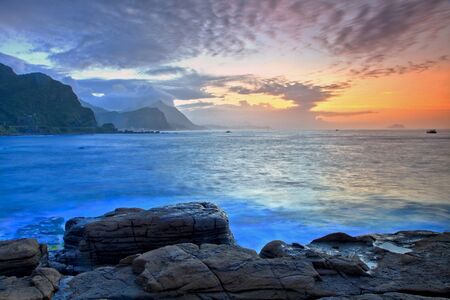 Beautiful Sunset of Coast in Taiwanの写真素材