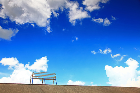 blue sky and silent chairの写真素材