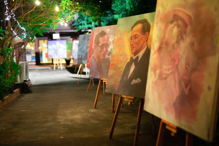 Art exhibition to commemorate King Bhumibol the Great, or King Rama 9 Lampangのeditorial素材