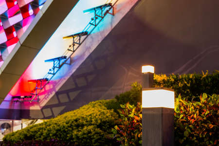Color Light abstract background, in front of the mall