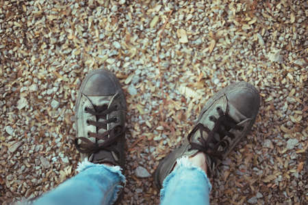 Travel shoes for traveling. With happiness and memories