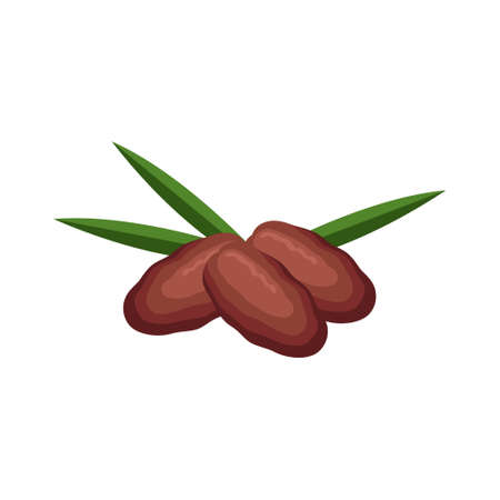 Dates Flat design vector illustration isolated on a white backgroundのイラスト素材