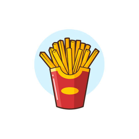Illustration of French Fries vector cartoon illustration - Fast food Illustration isolated on a...