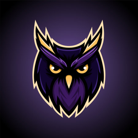 Illustration of Owl Face Mascot Logo Vector Design - Animals Mascot Esport logoのイラスト素材