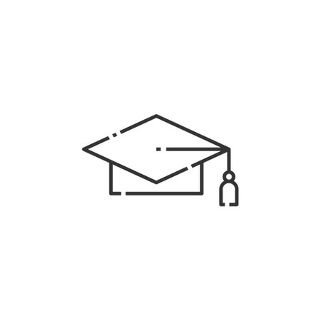 Toga Line Icon, Outline Icon - Back-to-school icon vector illustration - Isolated on a white backgroundのイラスト素材
