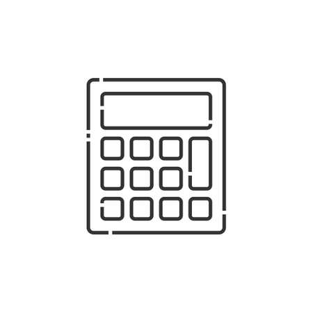 Calculator Line icon, Outline Icon - Back to school icon vector illustration - Isolated on a white backgroundのイラスト素材