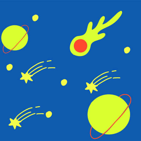 Stars and planters poster on blue backgroundのイラスト素材