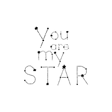 You are my star hand drawn poster vector on white isolated motivational qute inspirationのイラスト素材