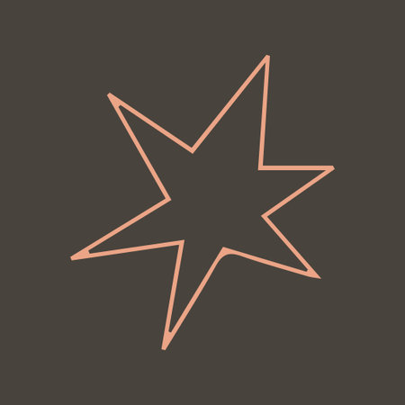 six rays star poster on dark gray background isolated minimalist poster celestial collection hygge nordic scandinavian styleのイラスト素材