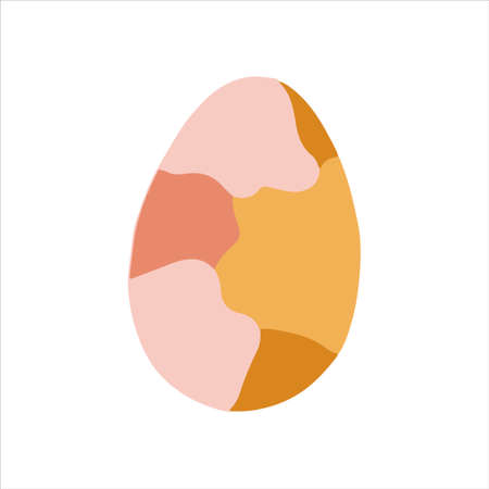 Easter eggs with ribbon simple minimalist design of easter egg on white background isolated modern trendy design for easter 2021のイラスト素材
