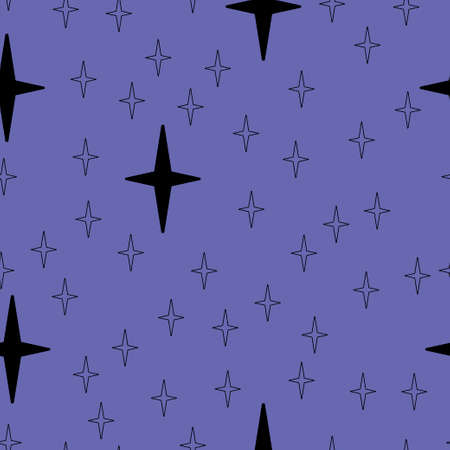 Seamless pattern with star in dark sky very peri vectorのイラスト素材