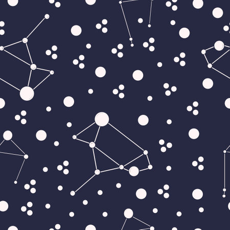 Seamless pattern of zodiac signs. Vector illustration