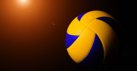 volleyball ball on black background.の写真素材