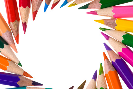 Color pencils isolated on white backgroundの写真素材