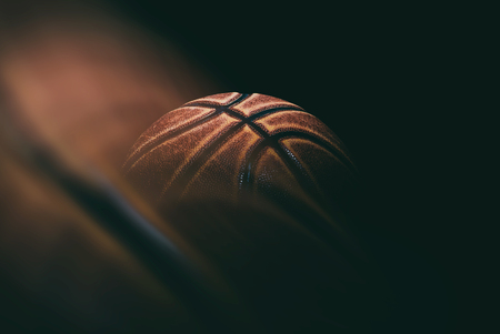 basketball ball on black background.の写真素材