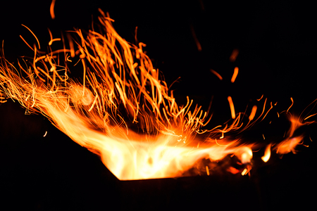 sparks on black backgroundの写真素材