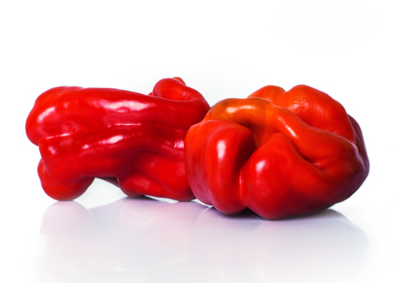 red pepper on a white backgroundの写真素材