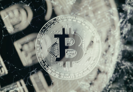 bitcoin coin. abstract background of cryptocurrencyの写真素材