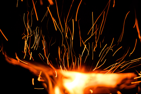 sparks on black backgroundの写真素材
