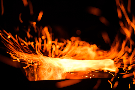 sparks on black backgroundの写真素材