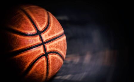 basketball ball on wooden background.の写真素材
