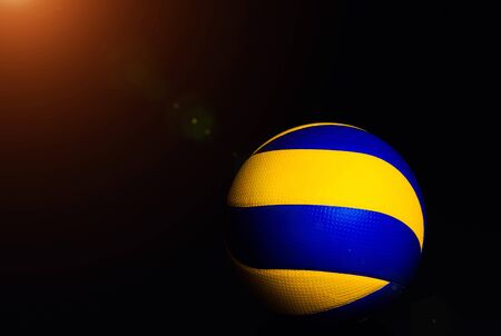 volleyball ball on black background.の写真素材