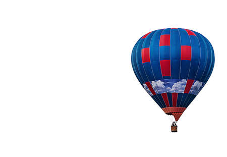 Hot air balloon isolated on white backgroundの写真素材