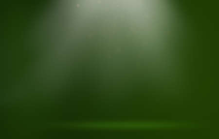 Dark Green background with light rays and bokeh. Christmas and New Year background.の写真素材