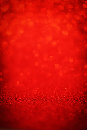 Christmas Background - Shiny Red light bokeh Glitterの写真素材
