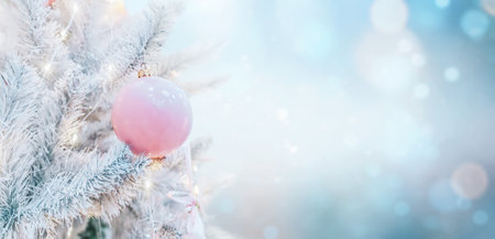 Christmas tree and New Years holiday backgroundの写真素材