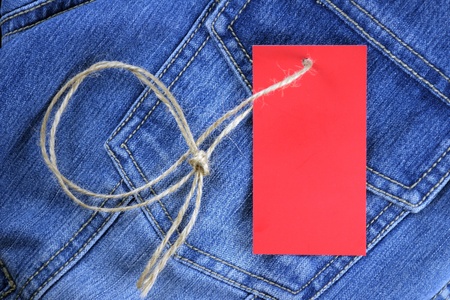 Blank label for text on jeans の写真素材