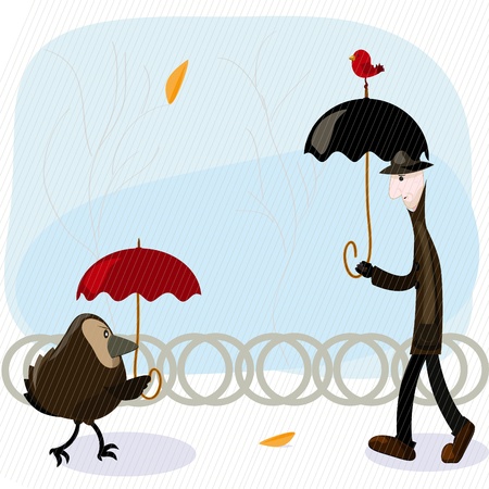 rain manのイラスト素材