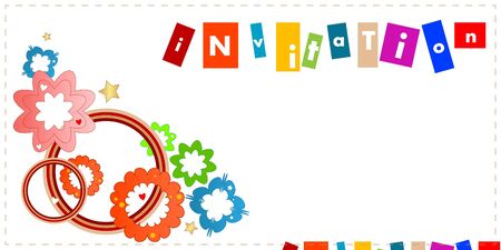 an invitation with abstract floral designのイラスト素材