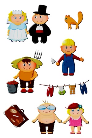 Men cartoon set  isolated on a white backgroundの写真素材