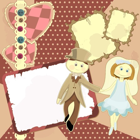 beautiful wedding card in vintage styleのイラスト素材