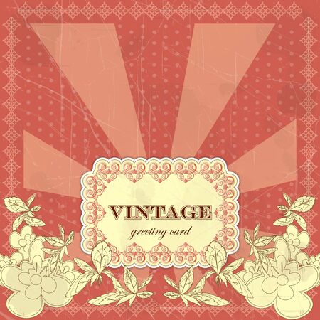 Vintage card with place for text - scrapbook style - vector illustrationのイラスト素材