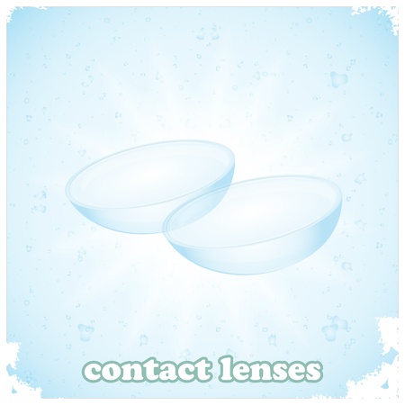  contact lenses on blue background - vector illustrationのイラスト素材