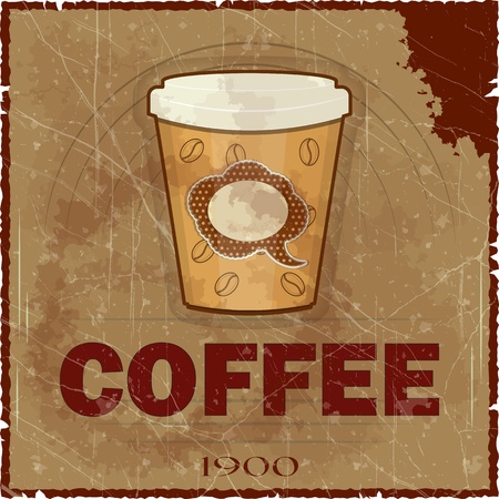 Grunge Cover for Coffee Menu - vector illustrationのイラスト素材