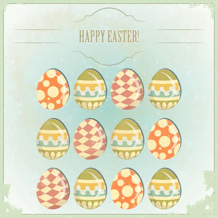 Easter Eggs -  old postcard in vintage style のイラスト素材