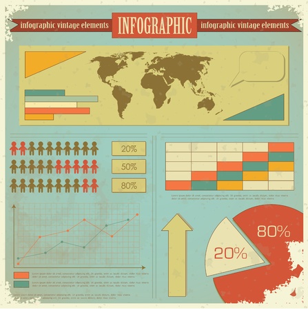 Vintage infographics set のイラスト素材